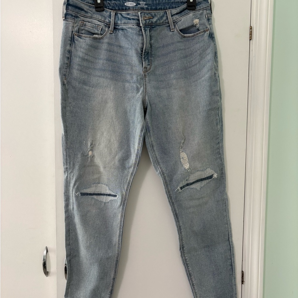 Old Navy Rockstar Distressed Light Blue Women's Jeans